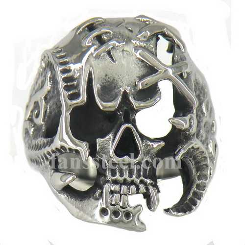 FSR11W63 injured hurt skull biker Ring 